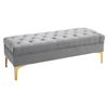 Banco Pie De Cama Acolchado De Poliéster Homcom 118x45x42 Cm Gris