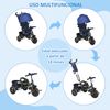 Triciclo Para Bebés De Metal Poliéster 102x49x102 Cm-homcom. Azul