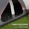 Tienda De Campaña Outsunny Poliéster, 450x215x180 Cm, Gris