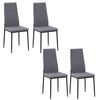 Set 4 Sillas De Comedor De Espuma Metal Lino Homcom 41x50x97cm-gris