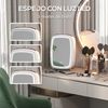 Nevera Para Cosméticos 6l 9v Con Puerta Con Espejo Y Luces Led Homcom