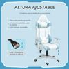 Silla Gamer Reclinable De Plástico Espuma Homcom 67x60x120-128cm Azul