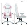 Silla Gamer Reclinable De Plástico Espuma Homcom 67x60x120-128cm Rosa