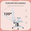 Silla Gamer Reclinable De Plástico Espuma Homcom 67x60x120-128cm Rosa