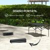 Mesa De Camping Plegable Outsunny Metal 95x55x50 Cm Negro