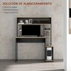 Mesa De Ordenador De Melamina Homcom 114x45x138 Cm Gris Y Natural