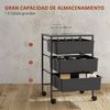 Carrito Auxiliar De Acero Pp Homcom 40,8x33,5x60,5 Cm Negro