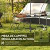 Mesa Camping Plegable Con Sillas Outsunny Mdf 120x60x55-70 Cm Negro