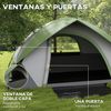 Tienda De Campaña Outsunny Poliéster, 210x150x110 Cm, Verde