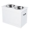 Comedero Elevado Para Perros De Mdf 60x30x41 Cm-pawhut. Blanco