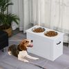 Comedero Elevado Para Perros De Mdf 60x30x41 Cm-pawhut. Blanco