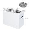 Comedero Elevado Para Perros De Mdf 60x30x41 Cm-pawhut. Blanco