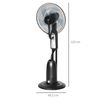 Ventilador Nebulizador Oscilante De Metal Homcom Ø44,5x120 Cm Negro