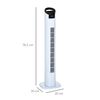 Ventilador De Torre 50w De Pp Homcom Ø20x78,5 Cm Blanco