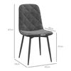 4 Sillas De Comedor De Terciopelo Homcom 45x54x87 Cm Gris