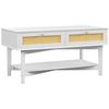 Mesa De Centro De Melamina De Madera Homcom 100x50x50 Cm Blanco