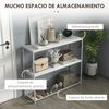 Mesa Consola De Melamina De Madera Acero Homcom 100x30x87 Cm Blanco