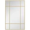 Espejo Rectangular De Pared De Vidrio Y Metal Homcom 90x60 Cm Dorado