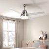 Ventilador De Techo Con Luz 46w Ø129 Cm Motor Dc Con 4 Aspas Homcom