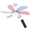 Ventilador De Techo Con Luz 34w Ø82,5 Cm Motor Dc Con 6 Aspas Homcom