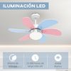 Ventilador De Techo Con Luz 34w Ø82,5 Cm Motor Dc Con 6 Aspas Homcom