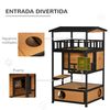 Casa Para Gatos De Madera De Abeto 75,5x75x137 Cm-pawhut. Natural