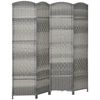 Separador De Ambientes De Polipropileno Homcom 180x1,7x180 Cm Gris