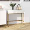 Mesa Consola De Melamina De Madera Acero Homcom 80x31,5x75 Cm Blanco