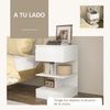 Mesita De Noche De Melamina De Madera Mdf Homcom 39x39x65 Cm Blanco