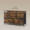 Mueble Organizador De Mdf Acero Homcom 98x29x63 Cm Marrón Rústico