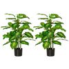 Juego De 2 Plantas Artificiales De Peva Homcom Ø17x95 Cm Verde