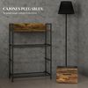 Mueble Organizador De Mdf Acero Homcom 60x29x85 Cm Marrón Rústico