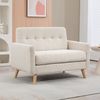 Sofá De 2 Plazas De Poliéster Espuma Homcom 114x71x82 Cm Beige