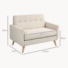 Sofá De 2 Plazas De Poliéster Espuma Homcom 114x71x82 Cm Beige