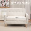 Sofá De 2 Plazas De Poliéster Espuma Homcom 114x71x82 Cm Beige