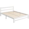 Marco De Cama De Madera De Pino Homcom 195x141x80 Cm Blanco