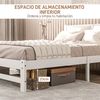 Marco De Cama De Madera De Pino Homcom 195x141x80 Cm Blanco