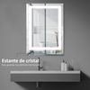 Espejo De Baño De Vidrio Aluminio Kleankin 70x50 Cm Plata