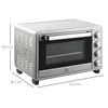 Mini Horno Eléctrico 32l 1600w Con 3 Modos De Calor Homcom