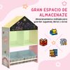 Conjunto 1 Estantería Para Juguetes+1 Mesa Infantil Con 2 Sillas Rosa