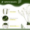 2 Plantas Artificiales De Peva Pe Homcom Ø16,5x75 Cm-blanco