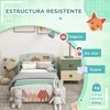 Conjunto 1 Cama Infantil+2 Estanterías Para Juguetes Verde Zonekiz