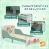 Conjunto 1 Cama Infantil+2 Estanterías Para Juguetes Verde Zonekiz