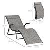 2 Tumbonas Plegables De Metal Texteline 170x62x68cm-outsunny. Gris