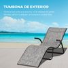 2 Tumbonas Plegables De Metal Texteline 170x62x68cm-outsunny. Gris