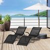 2 Tumbonas Plegables De Metal Texteline 170x62x68cm-outsunny. Negro