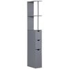 Columna Auxiliar De Baño De Mdf Homcom 15x33x136,5 Cm Gris