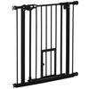 Barrera De Seguridad De Acero 74-80x76,2 Cm-pawhut. Negro