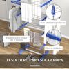 Tendedero Vertical De Abs Acero Inoxidable Homcom 142x55x172 Cm Azul