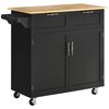 Carro De Cocina De Mdf Madera De Caucho Homcom 104x46x91 Cm Negro